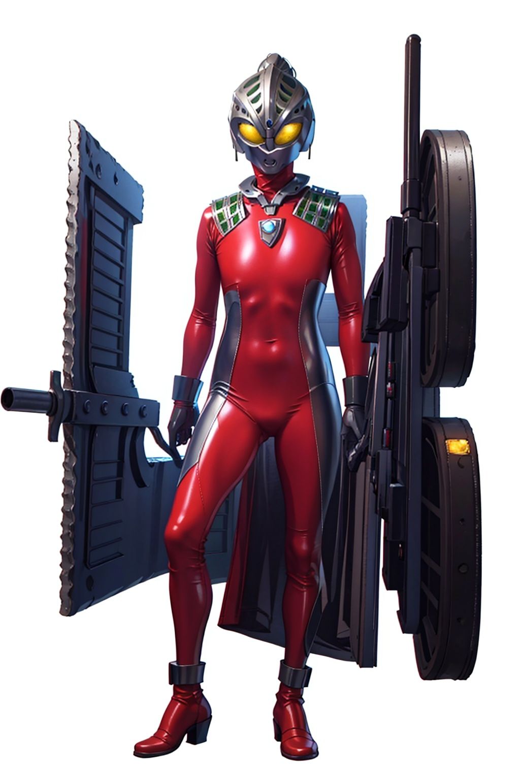  (masterpiece:1.3), (the best quality:1.2), (super fine illustrations:1.2), (Masterpiece), high quality, high detail,((white background:1.2)), looking at viewer, (SOLO:1.4),outline,,simple background,glowing, armor,helmet,red footwear,red tight-fitting,silver pattern on body,bodysuit,gem,plugsuit,mask,cover,logo,boots,gloves,red legwear,red gloves,red bodysuit,leather suit,latex