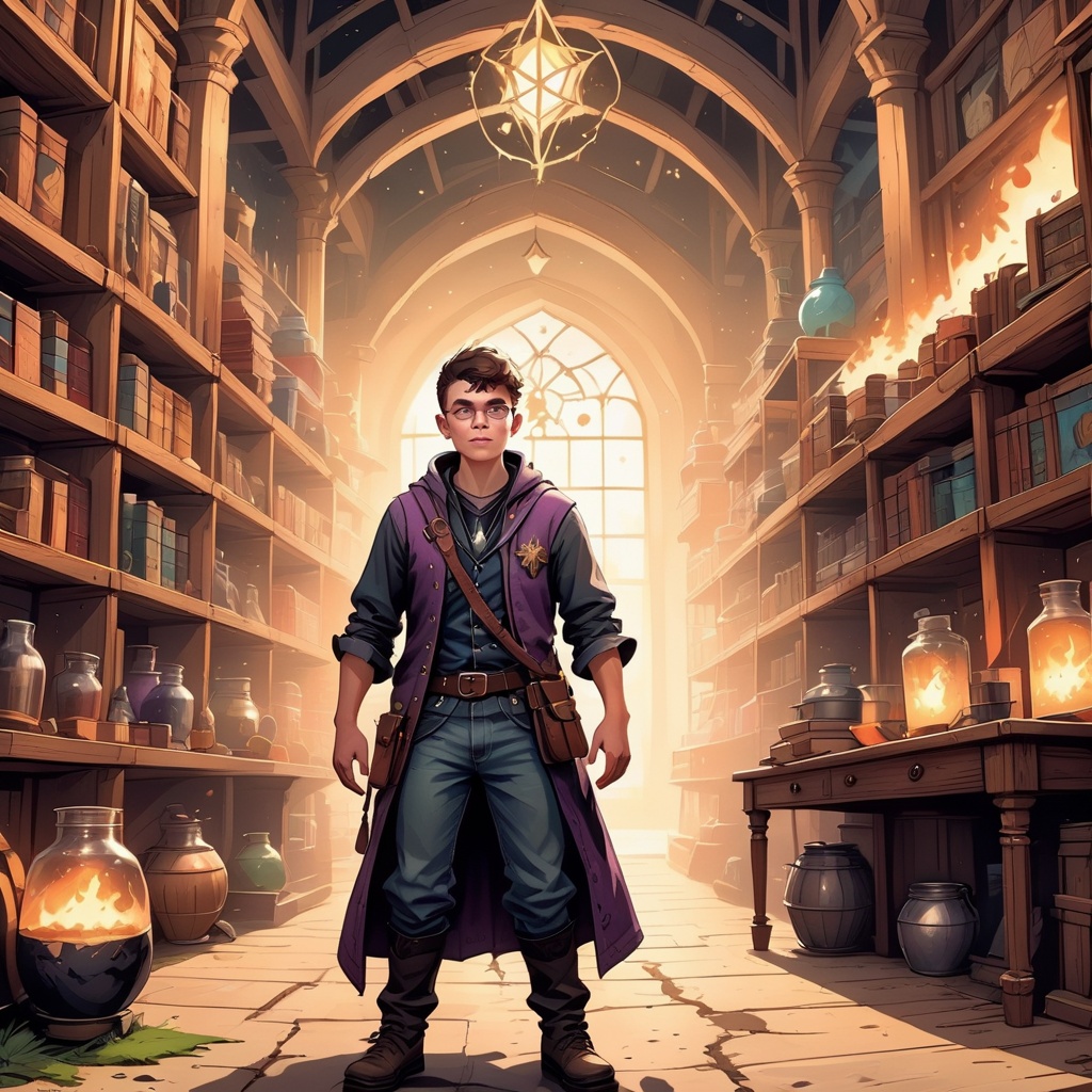 ((Step into a magical academy where aspiring young wizards and witches undergo training in spellcasting,  potion brewing,...