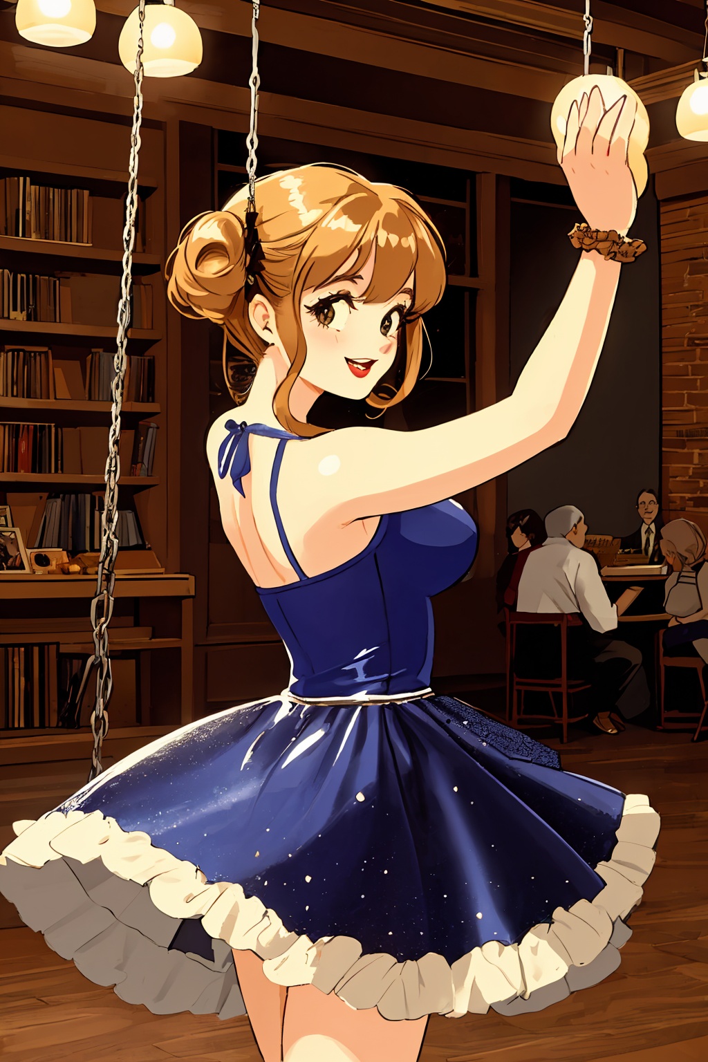 (hyper detailed),  Penny's hobbies include swing dancing,  collecting vintage records by mooyou on Tensor.Art