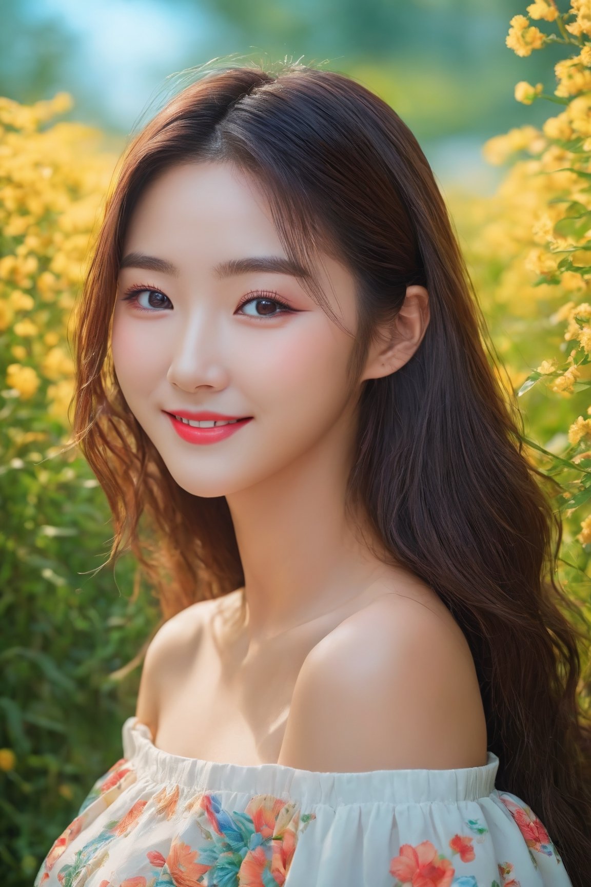 1girl,  korean,  cute smile on Tensor.Art