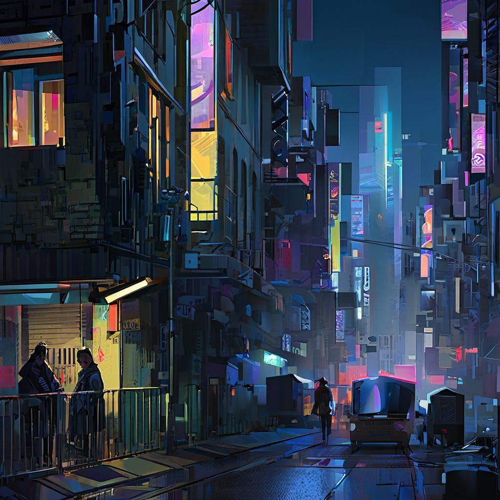 style of michal sawtyruk,Michal Sawtyruk,<lora:Michal Sawtyruk:0.95>,cyberpunk city at night,illustration,best quality,masterpiece,extremely detailed,finely detail,highly detailed,