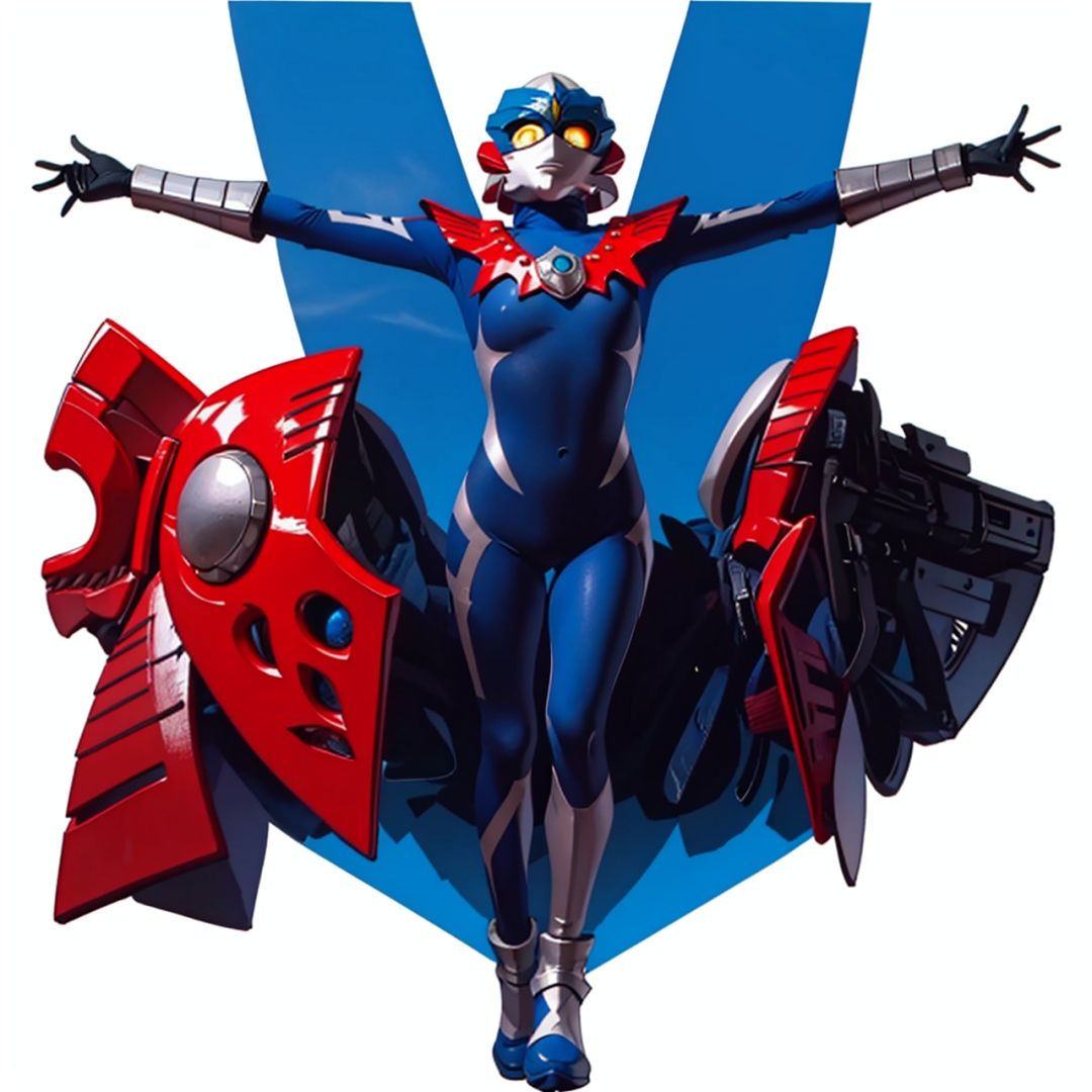 (masterpiece:1.3), (the best quality:1.2), (super fine illustrations:1.2), (Masterpiece), high quality, high detail,((white background:1.2)), looking at viewer, (SOLO:1.4),outline,,simple background,breasts,jewelry,glowing, armor,helmet,blue footwear,blue tight-fitting,silver pattern on body,bodysuit,gem,plugsuit,mask,cover,logo,boots,gloves,blue legwear,blue gloves,blue bodysuit,leather suit,latex