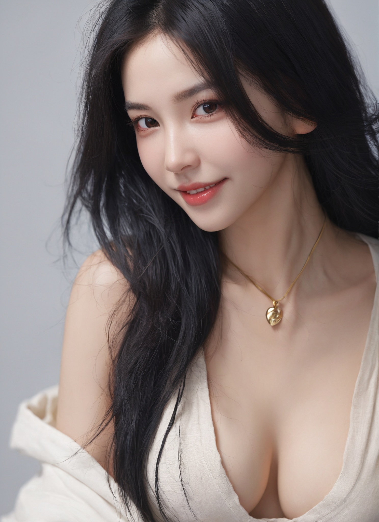 leogirl,  cute 1girl,  messy long black hair on Tensor.Art