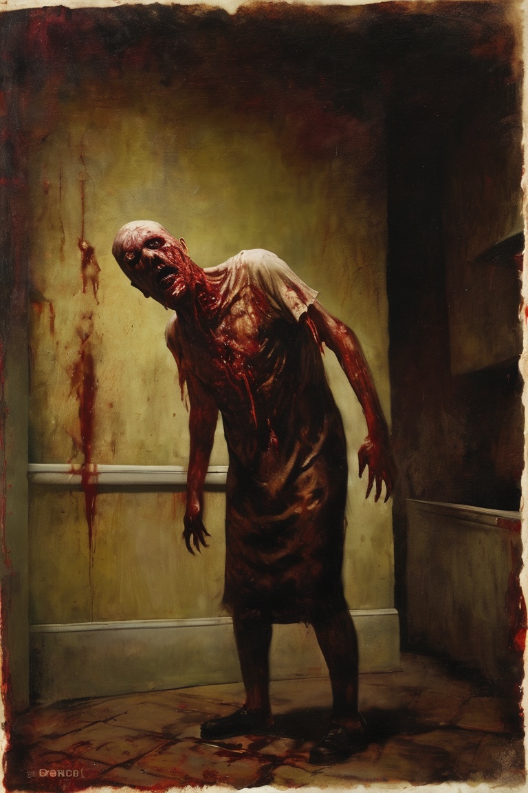 zombie,  dark room ,  blood by Goofy Ai on Tensor.Art