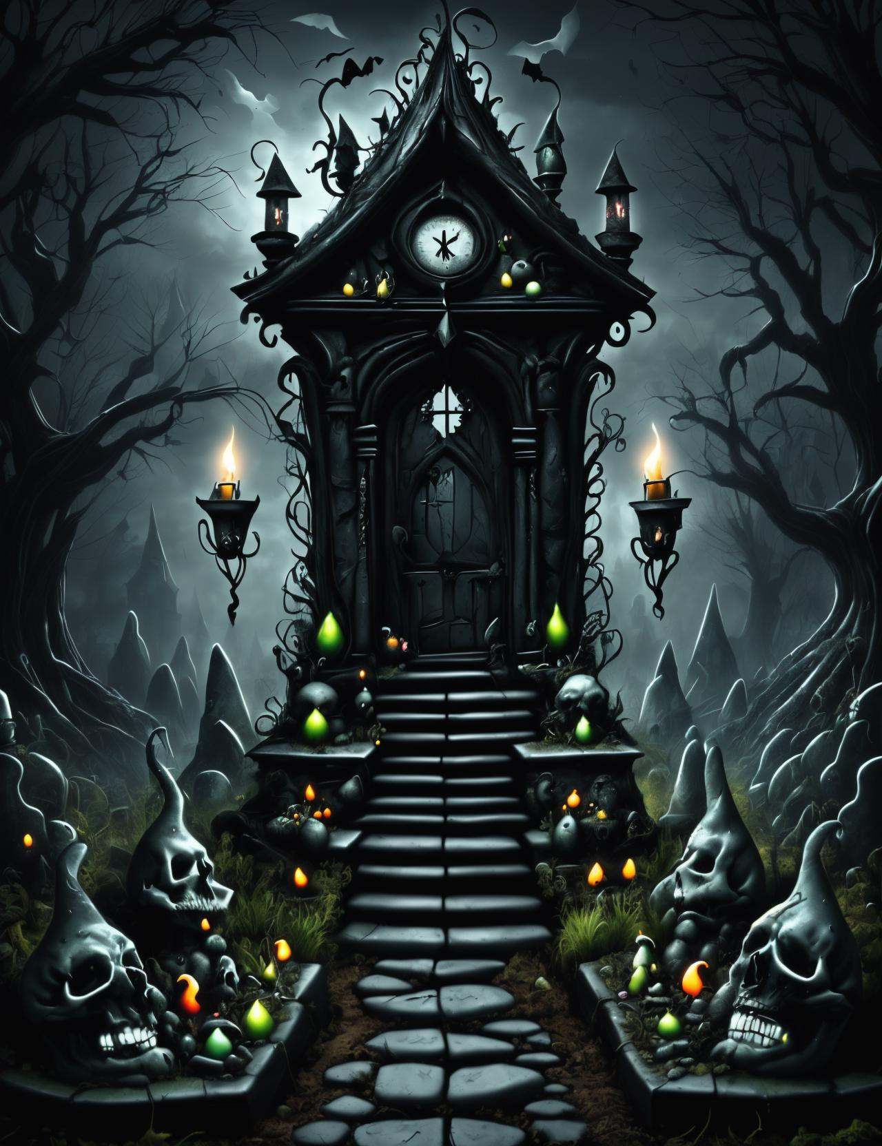h4l0w3n5l0w5tyl3DonMD4rk Witch's Garden,  Whimsical,  Graveyards by DonMischo on Tensor.Art
