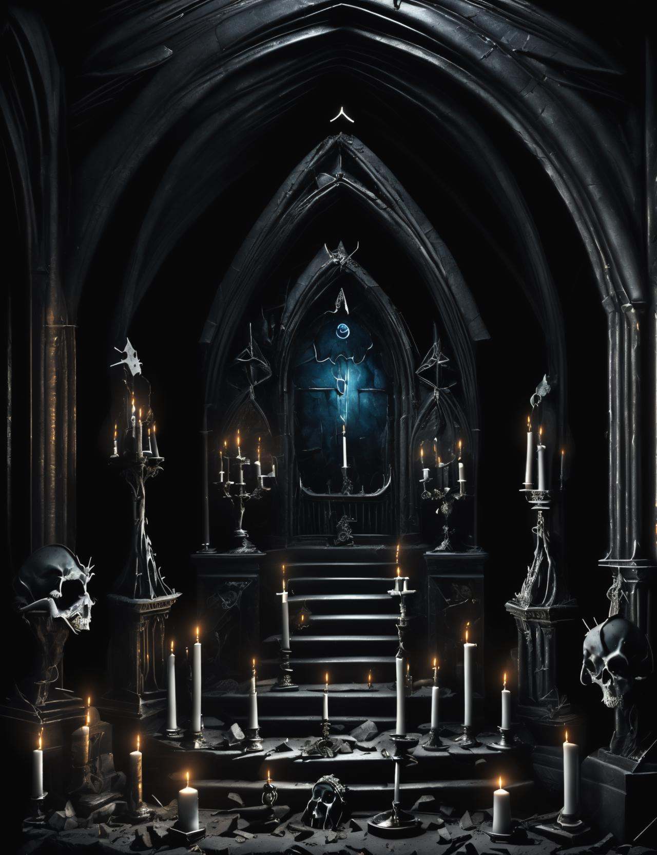h4l0w3n5l0w5tyl3DonMD4rk Forgotten Chapel,  Esoteric,  Candelabras by DonMischo on Tensor.Art