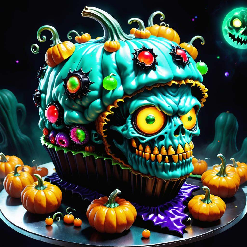 ((realistic,digital art)), (hyper detailed),h4l0w3n5l0w5tyl3DonML1gh7 Mysterious Scary Portraits Fairy Haunted School Zombie Brain Cake Coffin Props Devilish Smile Witches' Brew Glow Black Cats Playing Halloween-Themed Games, <lora:h4l0w3n5l0w5tyl3DonML1gh7-XLv1.3-000010:1>