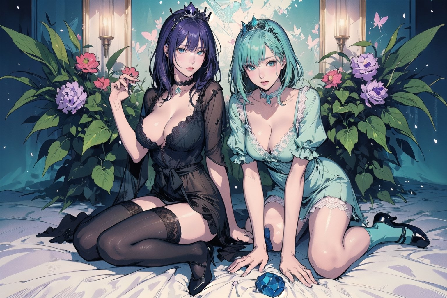 2girls,  (best quality,  masterpiece on Tensor.Art