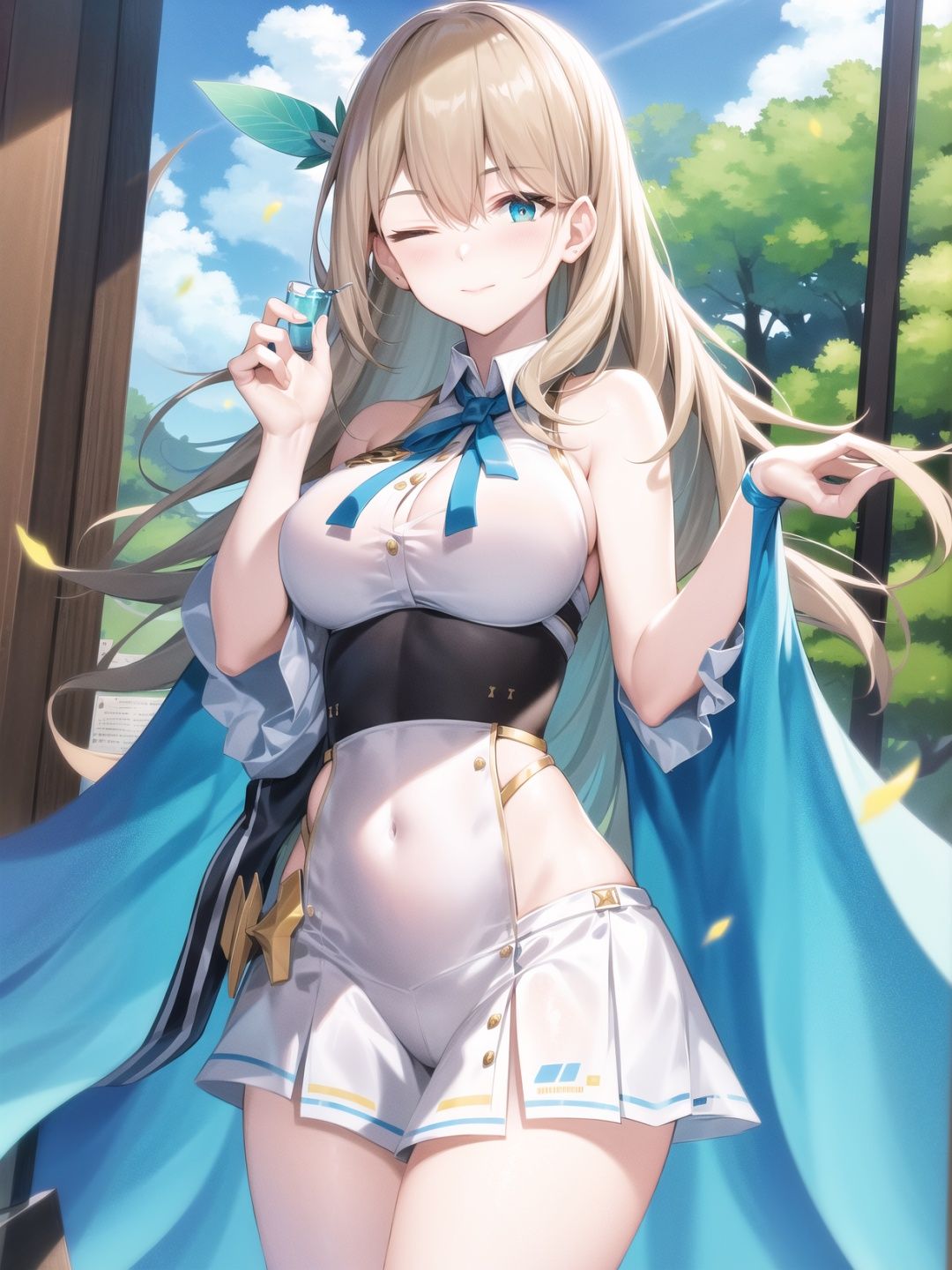 1girl,  solo.delicate azure eyes,  beautiful detailed face on Tensor.Art