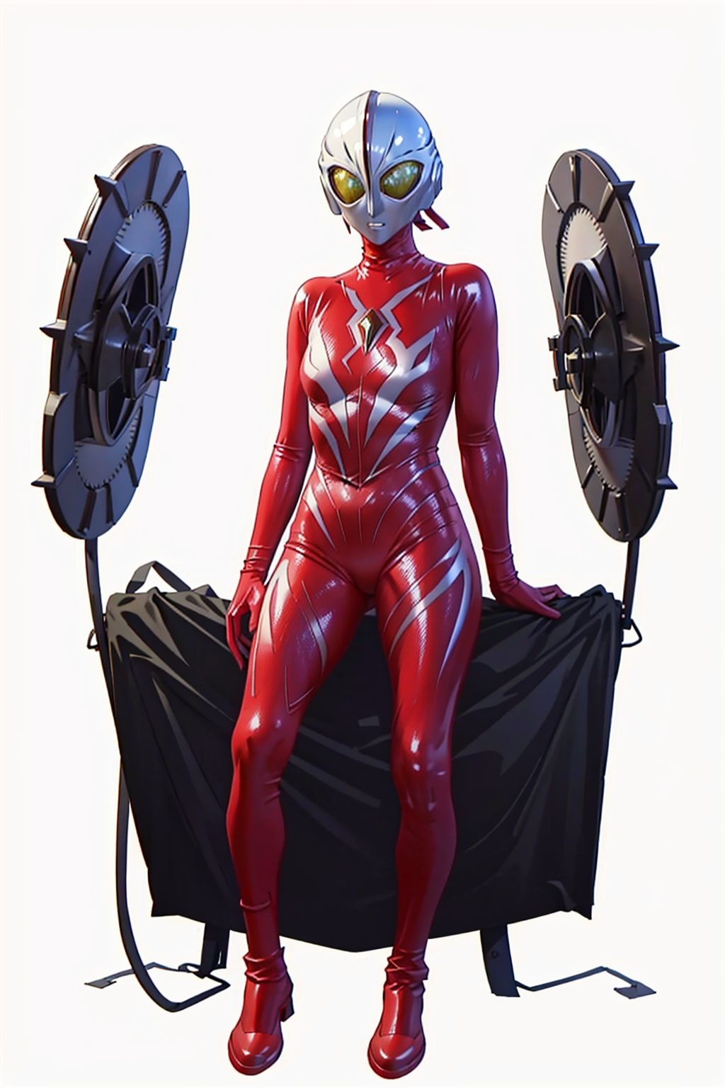  (masterpiece:1.3), (the best quality:1.2), (super fine illustrations:1.2), (Masterpiece), high quality, high detail,((white background:1.2)), looking at viewer, (SOLO:1.4),outline,,simple background,glowing, armor,helmet,red footwear,red tight-fitting,silver pattern on body,bodysuit,gem,plugsuit,mask,cover,logo,boots,gloves,red legwear,red gloves,red bodysuit,leather suit,latex