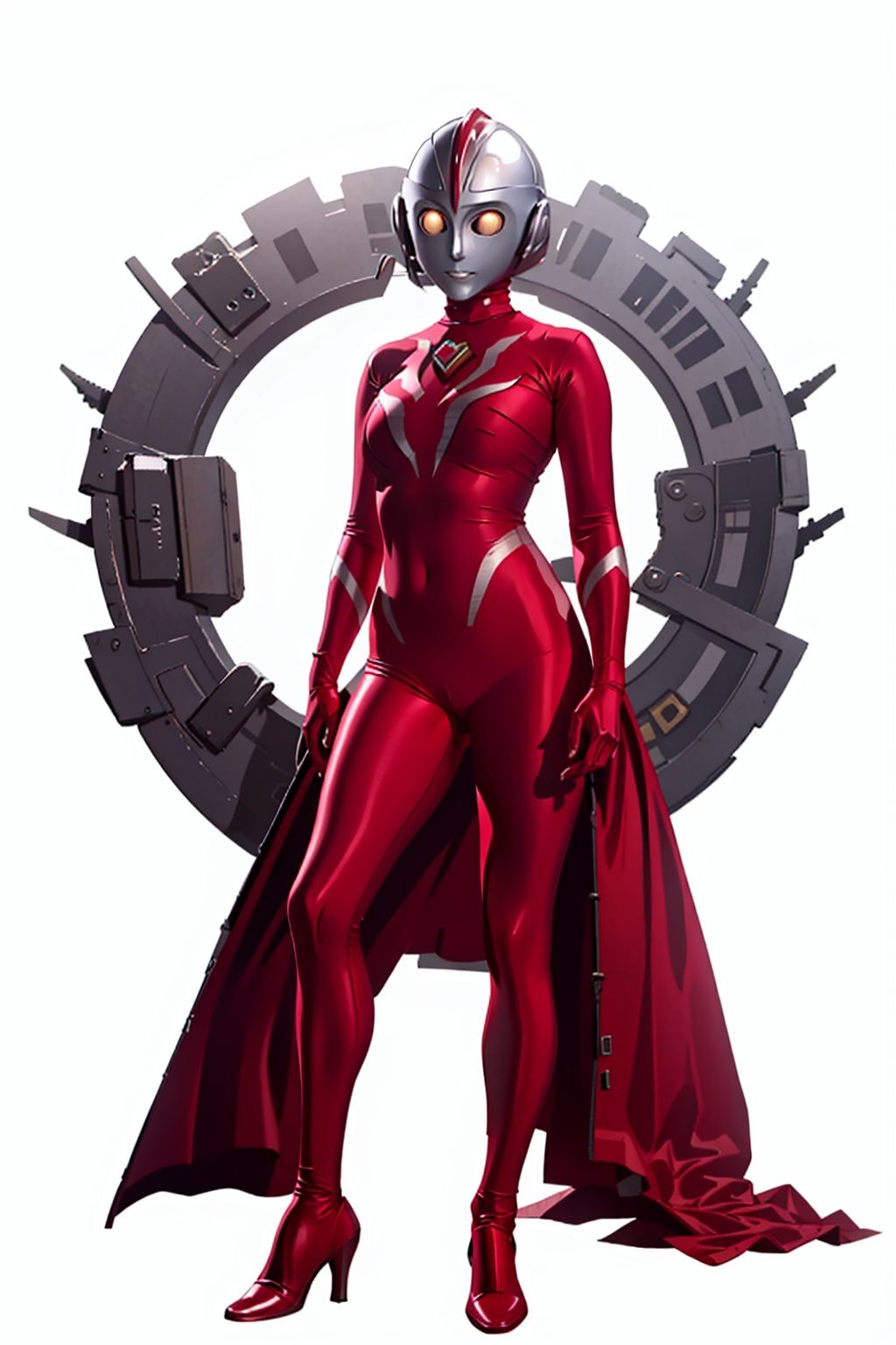  (masterpiece:1.3), (the best quality:1.2), (super fine illustrations:1.2), (Masterpiece), high quality, high detail,((white background:1.2)), looking at viewer, (SOLO:1.4),outline,,simple background,glowing, armor,helmet,red footwear,red tight-fitting,silver pattern on body,bodysuit,gem,plugsuit,mask,cover,logo,boots,gloves,red legwear,red gloves,red bodysuit,leather suit,latex