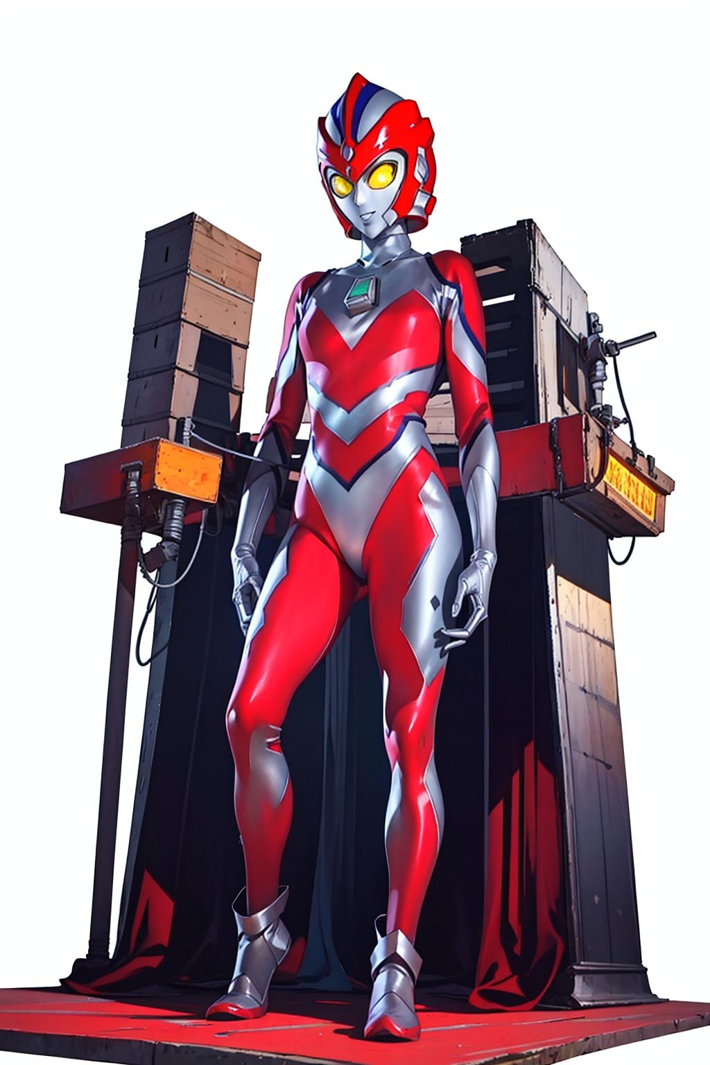  (masterpiece:1.3), (the best quality:1.2), (super fine illustrations:1.2), (Masterpiece), high quality, high detail,((white background:1.2)), looking at viewer, (SOLO:1.4),outline,,simple background,white bodysuit,white gloves,legwear,gloves,boots,logo,cover,mask,plugsuit,gem,bodysuit,red pattern on body,white tight-fitting,white footwear,helmet,leather suit,armor,latex