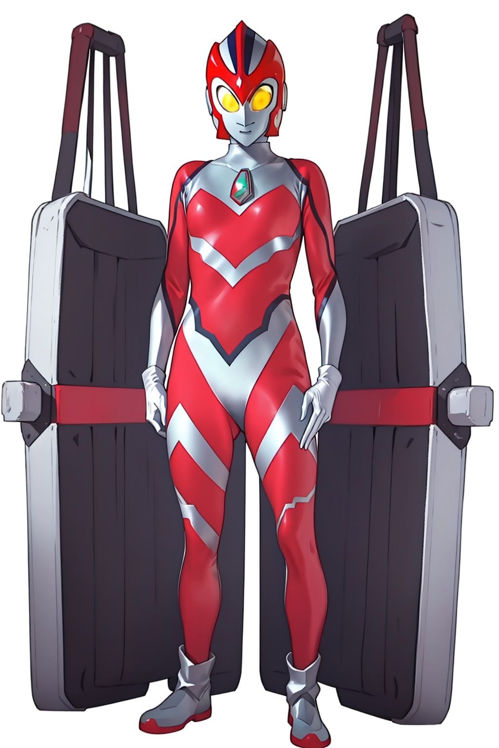 (masterpiece:1.3), (the best quality:1.2), (super fine illustrations:1.2), (Masterpiece), high quality, high detail,((white background:1.2)), looking at viewer, (SOLO:1.4),outline,,simple background,white bodysuit,white gloves,legwear,gloves,boots,logo,cover,mask,plugsuit,gem,bodysuit,red pattern on body,white tight-fitting,white footwear,helmet,leather suit,armor,latex