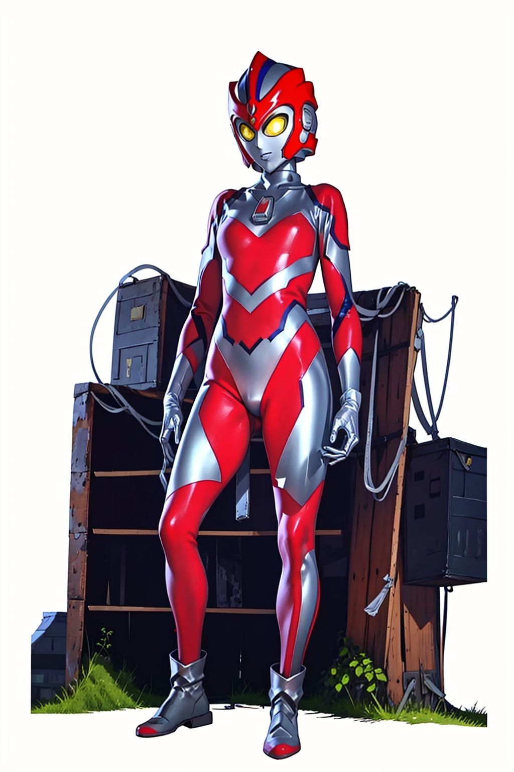  (masterpiece:1.3), (the best quality:1.2), (super fine illustrations:1.2), (Masterpiece), high quality, high detail,((white background:1.2)), looking at viewer, (SOLO:1.4),outline,,simple background,white bodysuit,white gloves,legwear,gloves,boots,logo,cover,mask,plugsuit,gem,bodysuit,red pattern on body,white tight-fitting,white footwear,helmet,leather suit,armor,latex