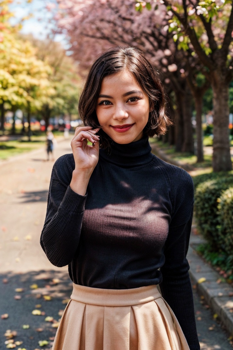 1girl,  photo of a 17 years old,  (turtleneck sweater on Tensor.Art