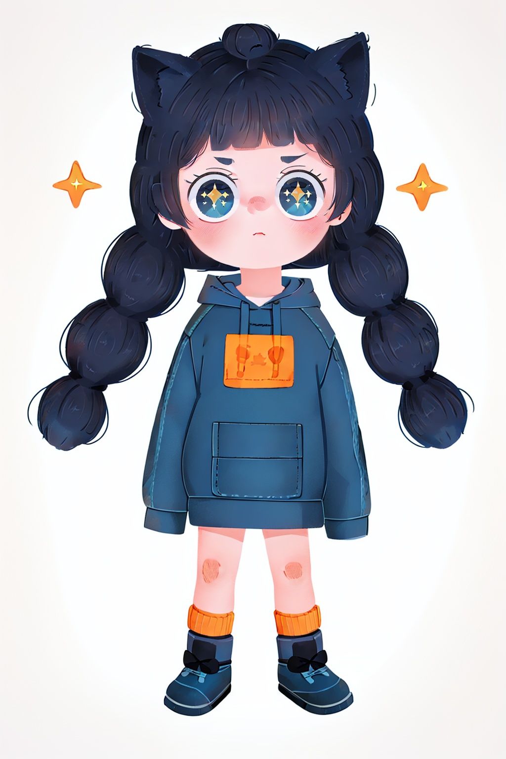 1girl, blue eyes, :3, solo, hood, blue hair, bangs, sparkle, cat ears, animal hood, animal hat, long hair, looking at viewer, UHD, 16k,<lora:36c3f9d4315dd4e11a7a7ea5673100a9ef0c557487404596aa36b54a73b5b114:0.75>