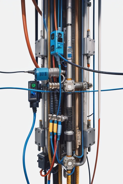 color tubes and wires mechanical in the style of bb3l15 (over white background) on Tensor.Art