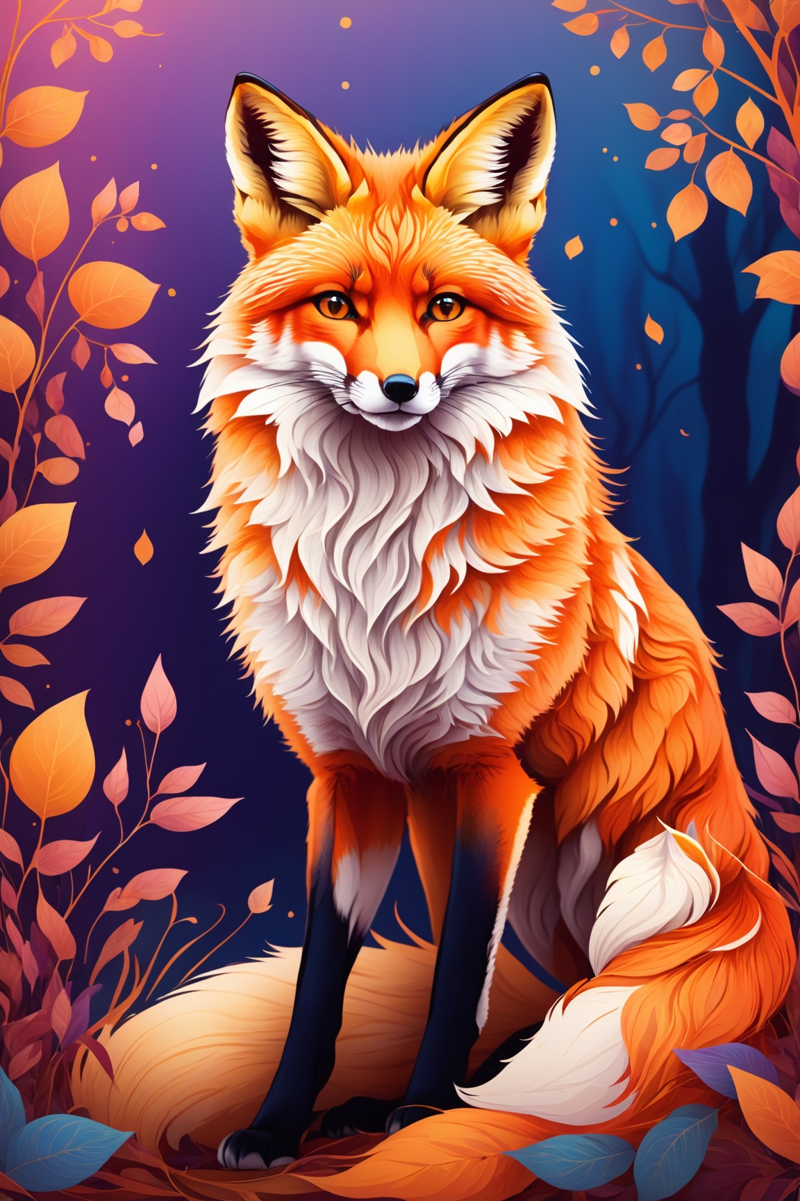 vector illustration,  fox,  beautiful detailed eyes by Ai Art Vision on Tensor.Art