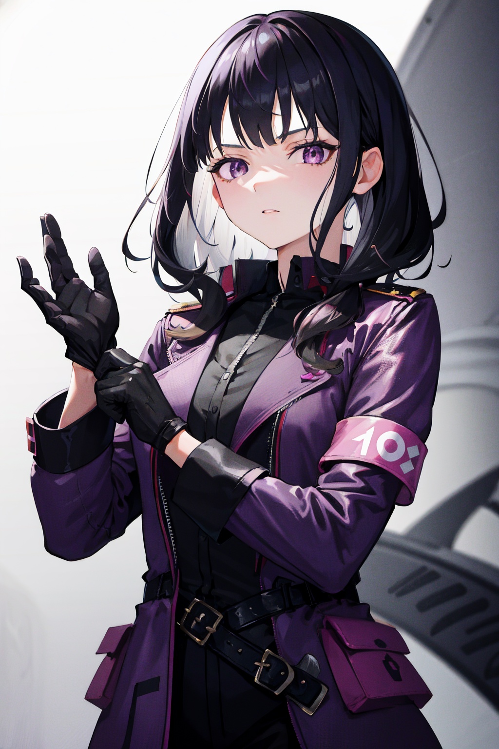 1girl,  medium black hair,  wave hair on Tensor.Art