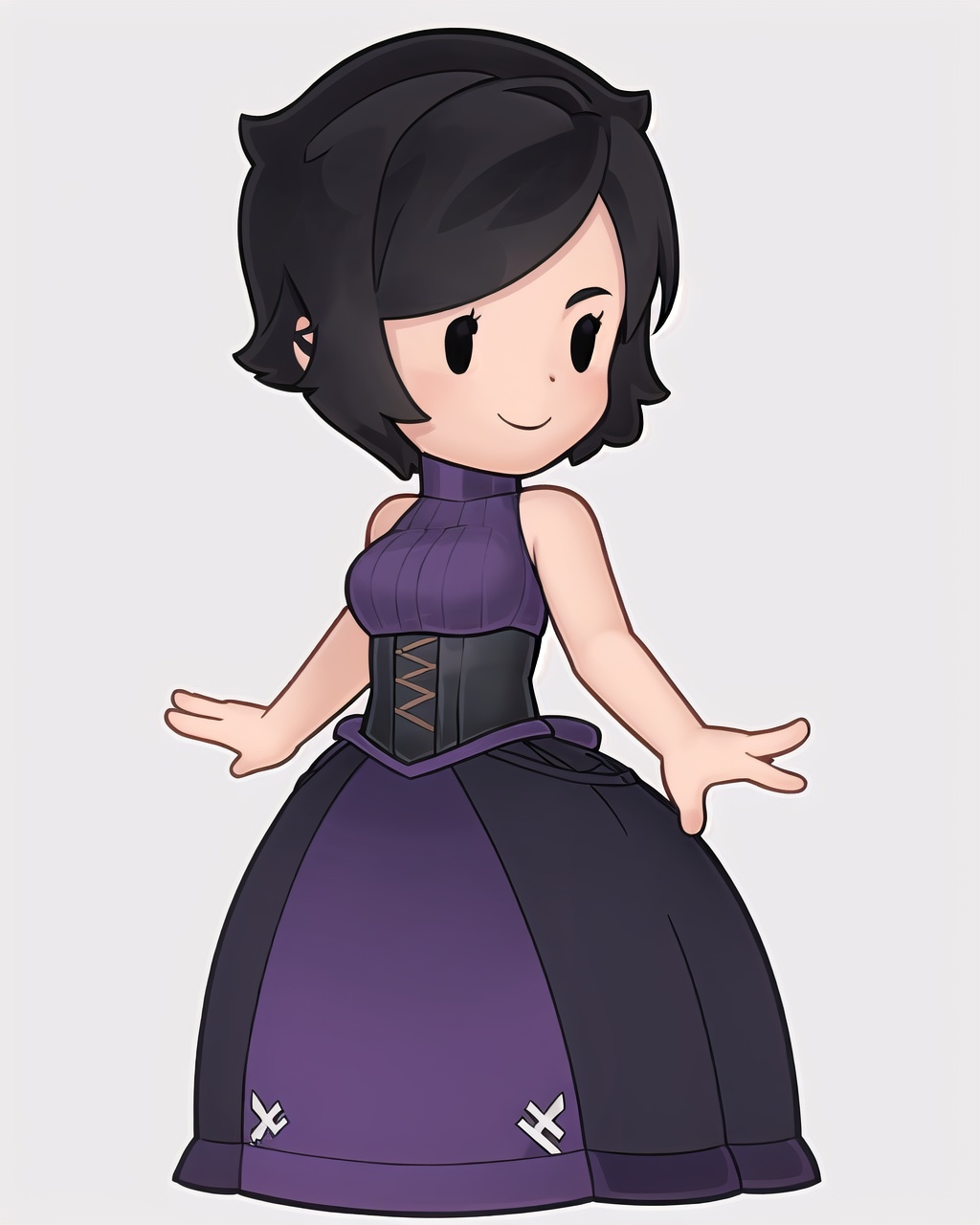solo,  1girl,  purple dress on Tensor.Art