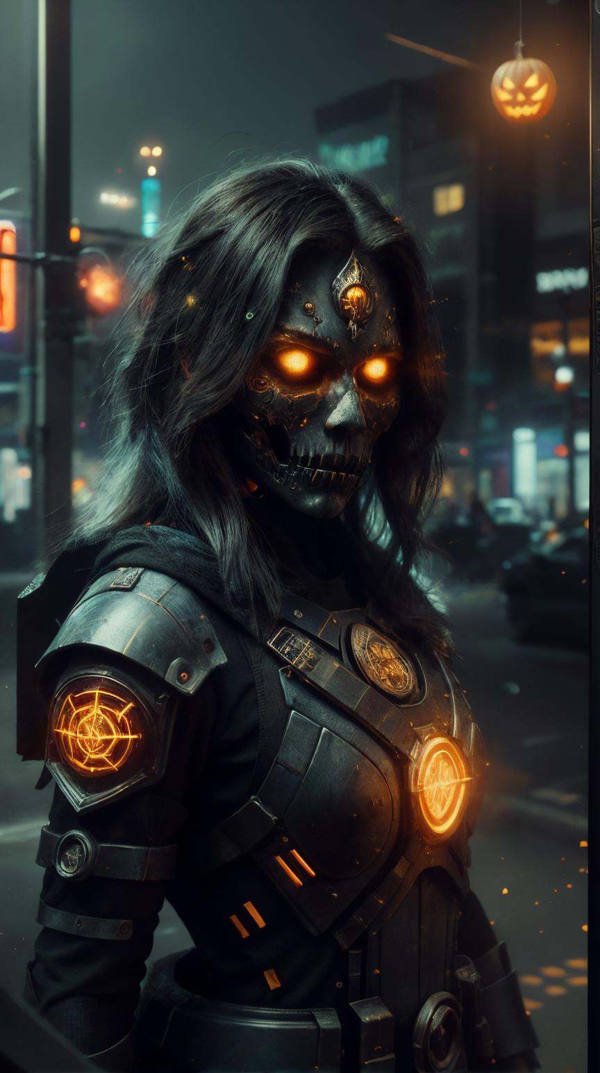 RAW Photo of HalloweenGlowStyle Cyan on Tensor.Art