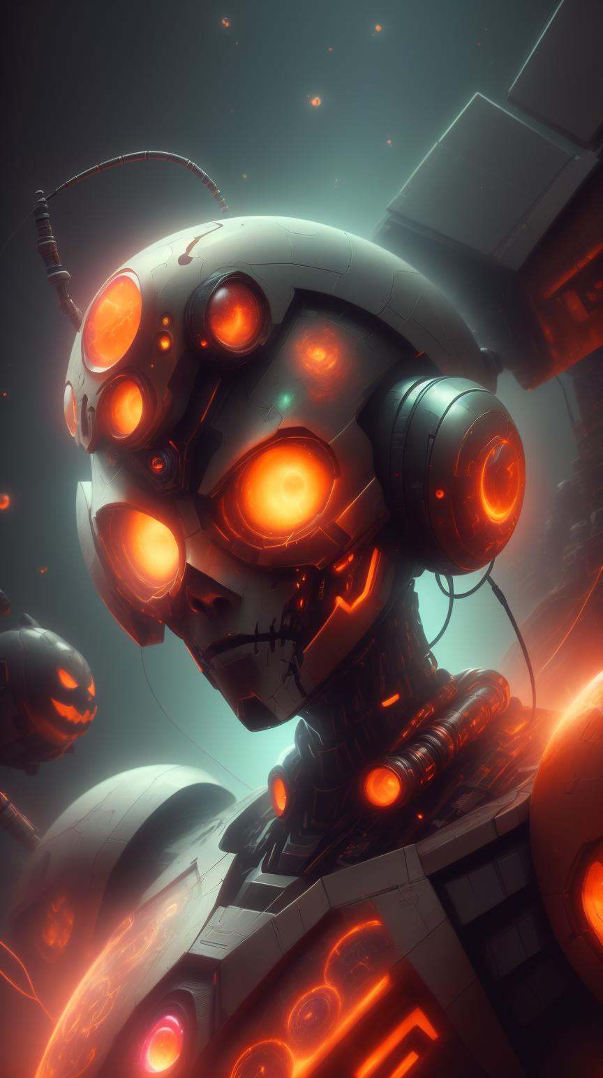 h4l0w3n5l0w5tyl3M3rg34ll Style-GravityMagic,  cyborg portrait,  looking at viewer on Tensor.Art