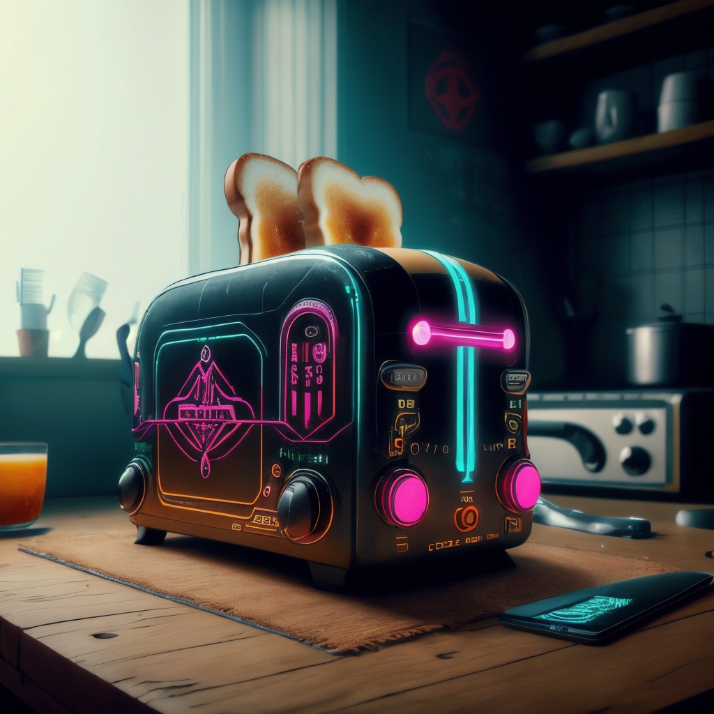 RAW Photo of C7b3rp0nkStyle toaster,  cyberpunk style,  photorealistic on Tensor.Art