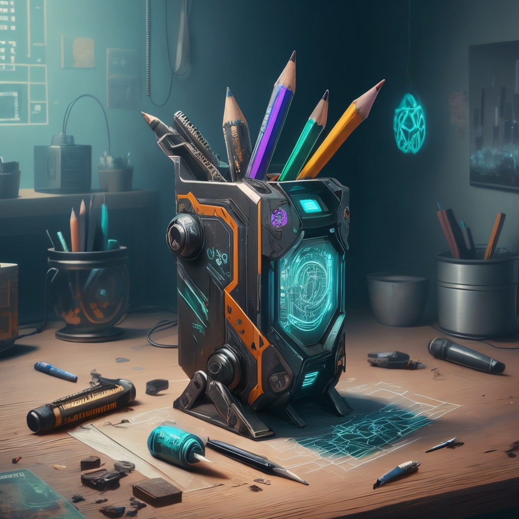 RAW Photo of C7b3rp0nkStyle a broken pencil sharpener,  cyberpunk style,  photorealistic on Tensor.Art