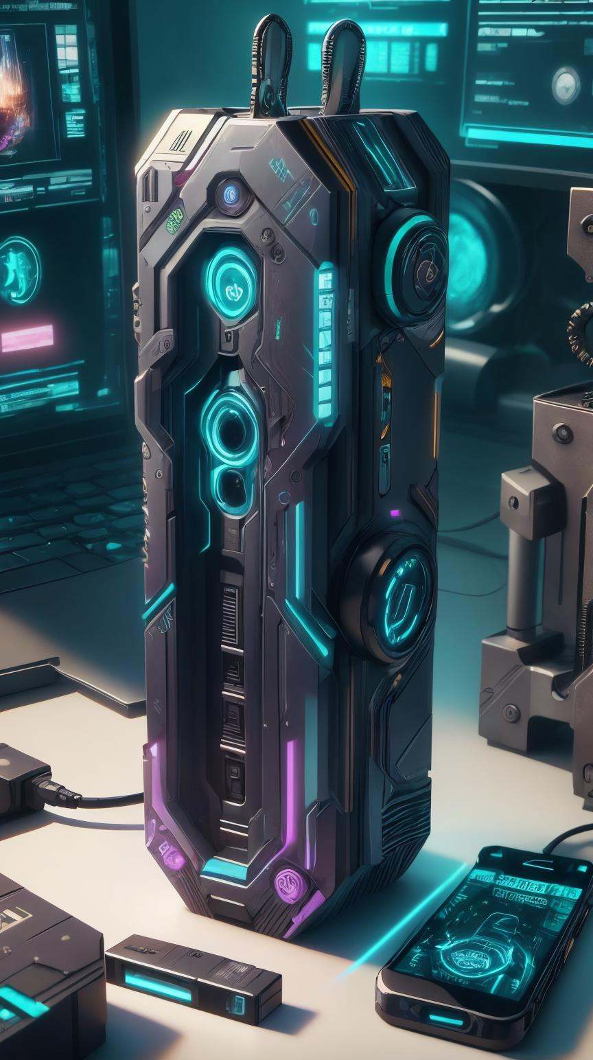 RAW Photo of CyberpunkWorld USB drive on Tensor.Art