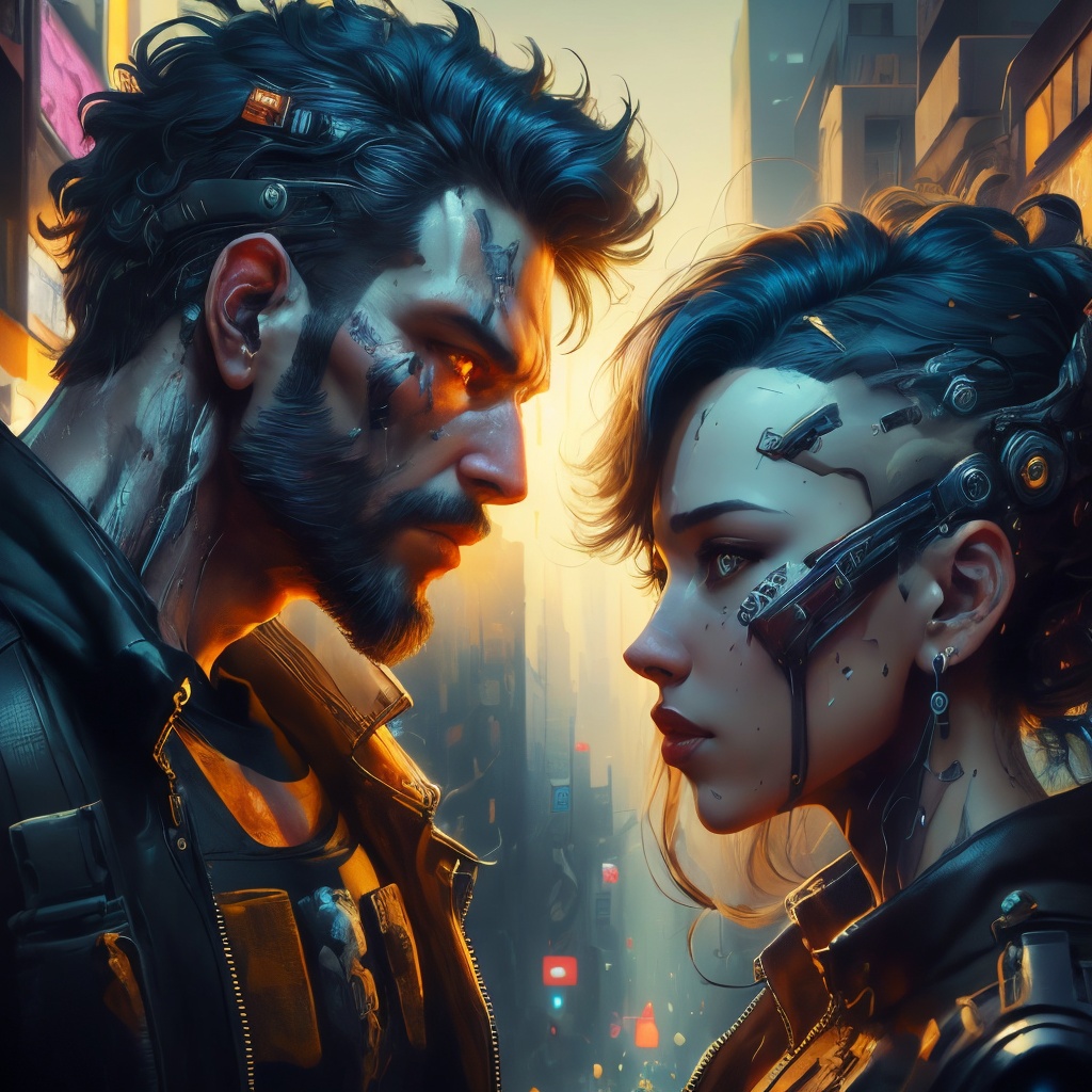 RAW Photo of CyberpunkWorld greg manchess portrait painting of light frank castle aka punisher as overwatch character,  me...