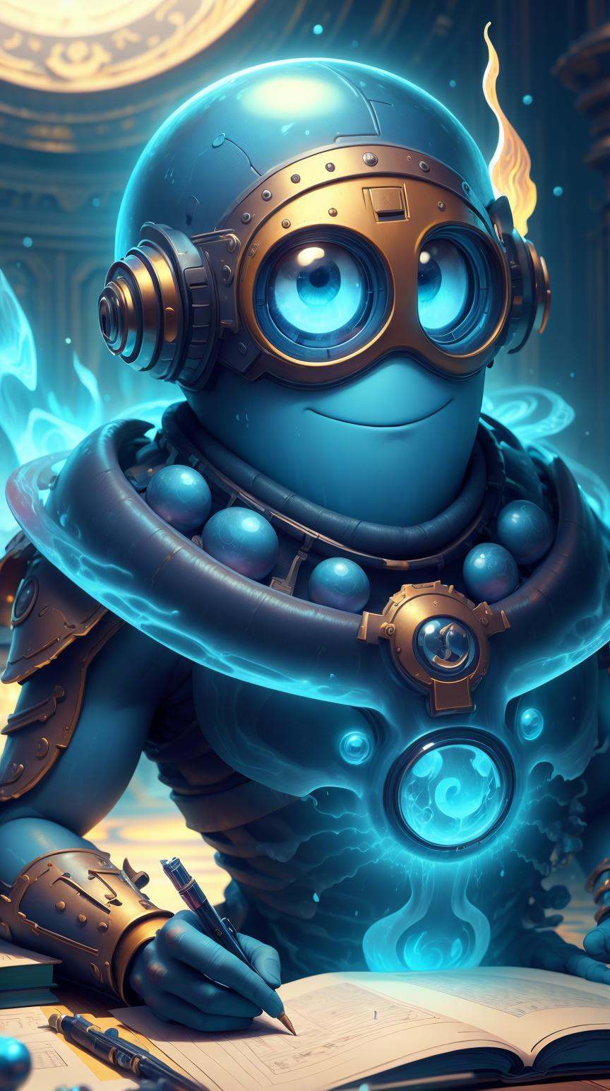 MinionStyle Blue ,  solo,  upper body on Tensor.Art