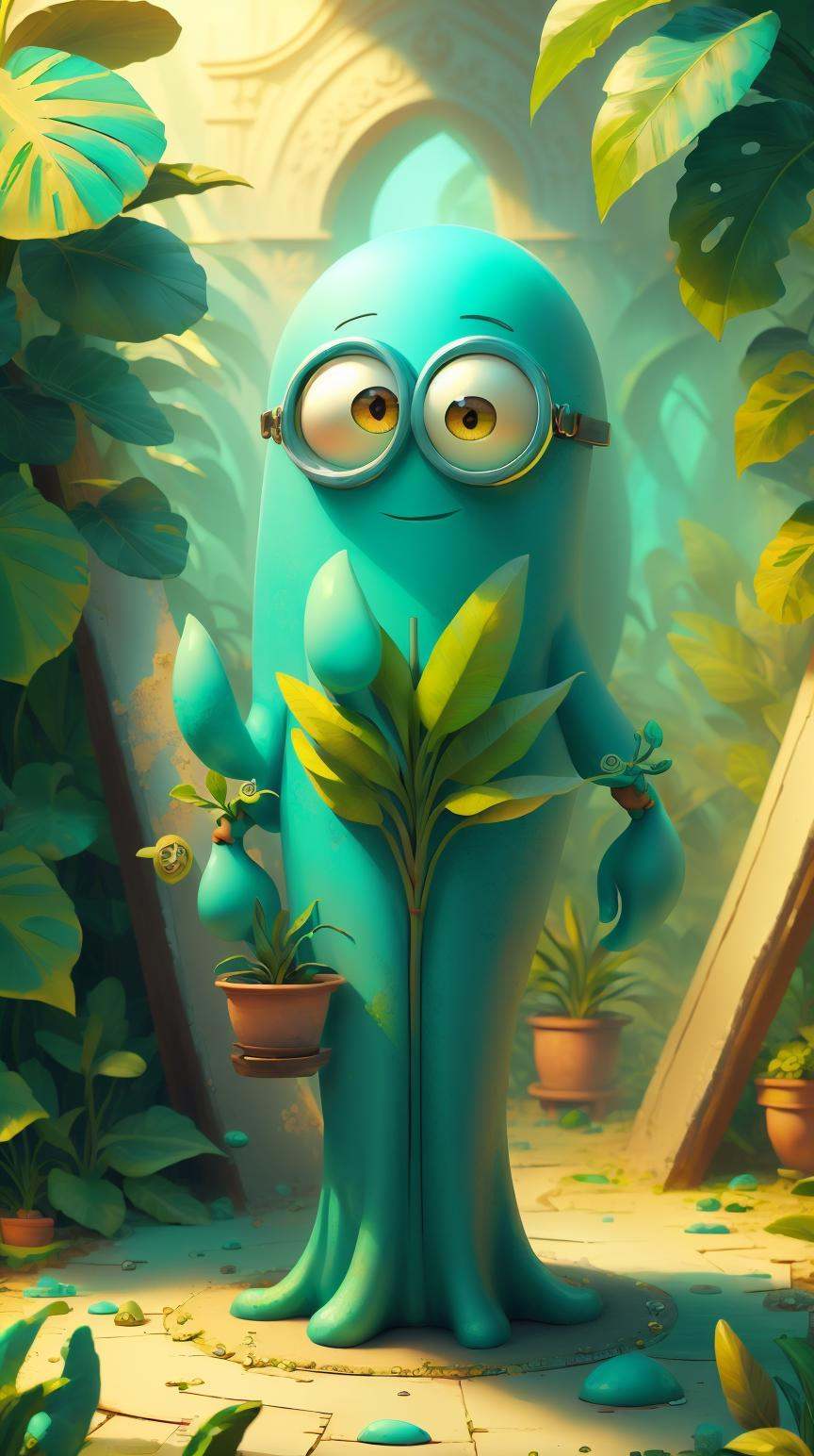 MinionStyle Turquoise Plants on Tensor.Art