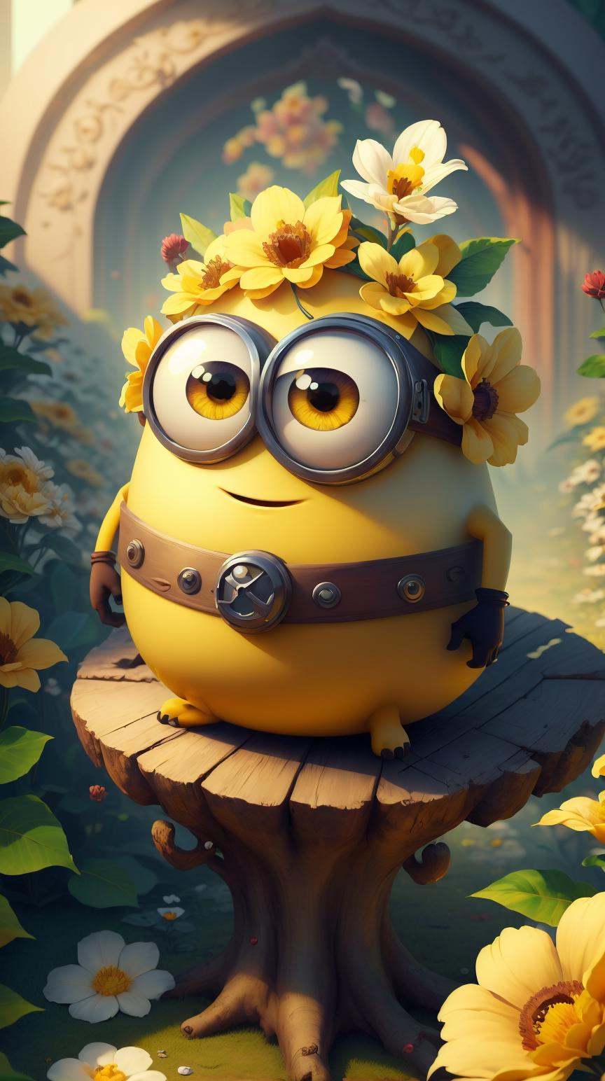 MinionStyle Yellow flower on Tensor.Art
