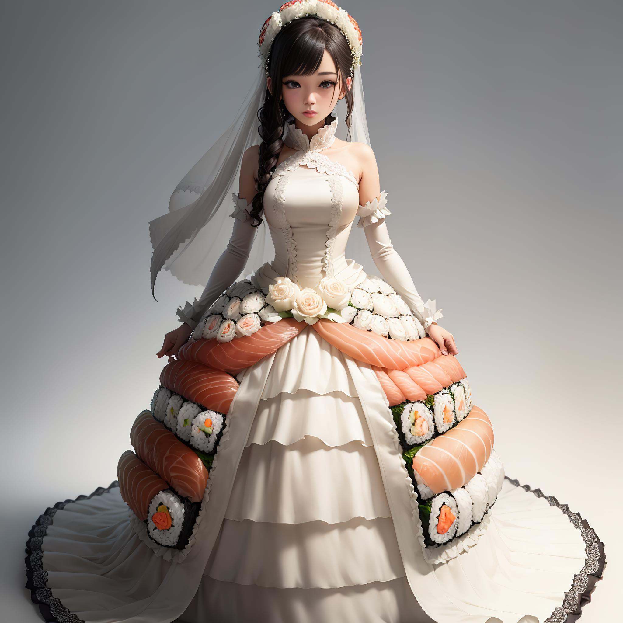 SushiStyle wedding dress on Tensor.Art