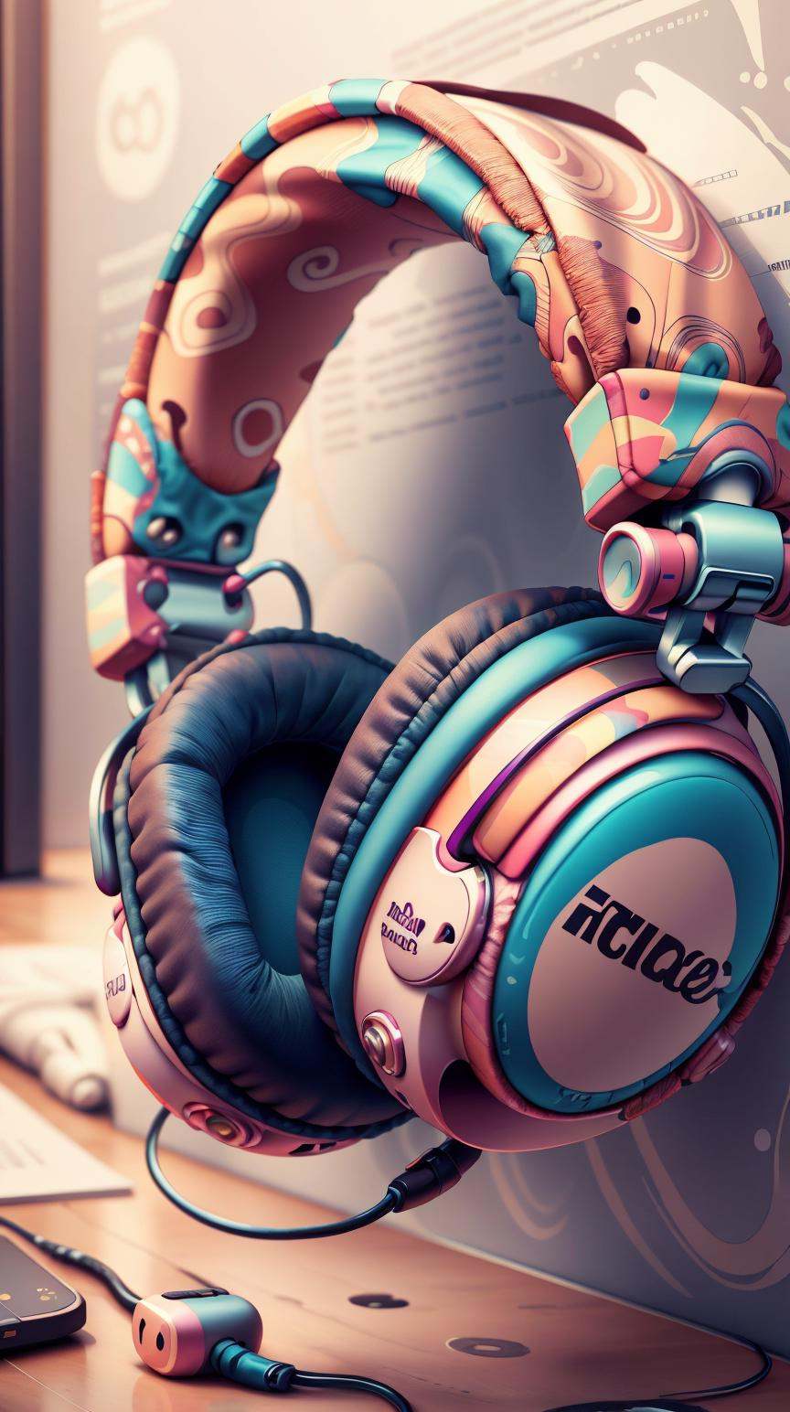 AbstractPattern headphones on an empty surface on Tensor.Art