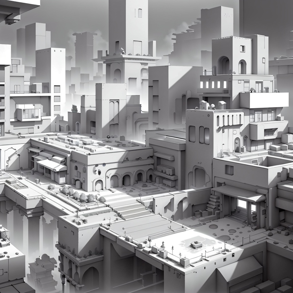 Periwinkle color colorful WhiteboxStyle,  living city,  monochrome on Tensor.Art