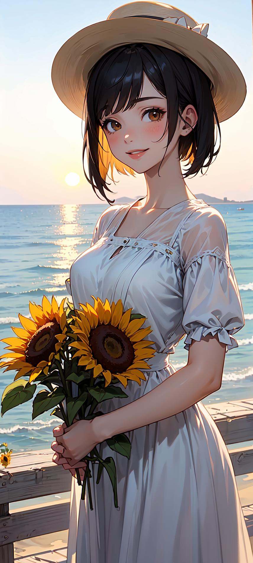 ),  1girl with short bob cut hair,  side ponytail on Tensor.Art