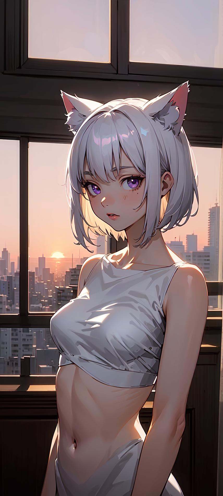 ),  cat ears,  short hair on Tensor.Art