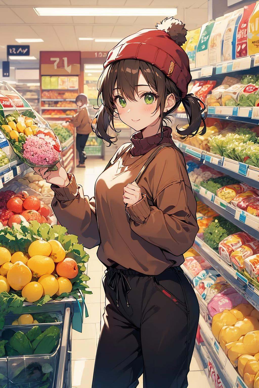 1girl with a short hair,  brown hair,  green eyes on Tensor.Art