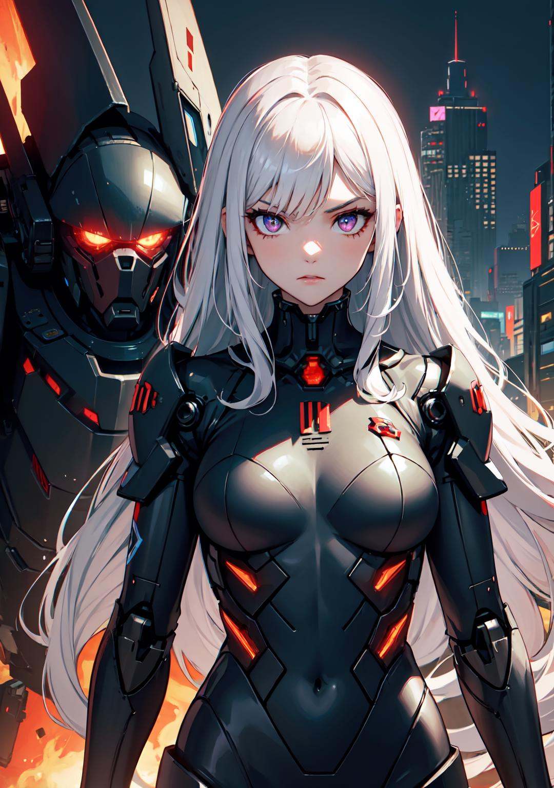 1girl with a very long white hair,  deep crimson darkish eyes,  symbol shaped eyes on Tensor.Art
