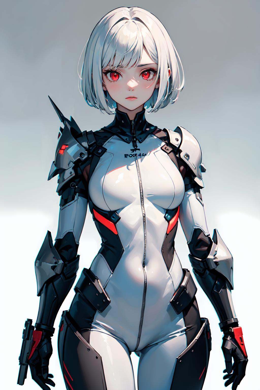 ),  1girl with a short bob cut hair,  white hair on Tensor.Art