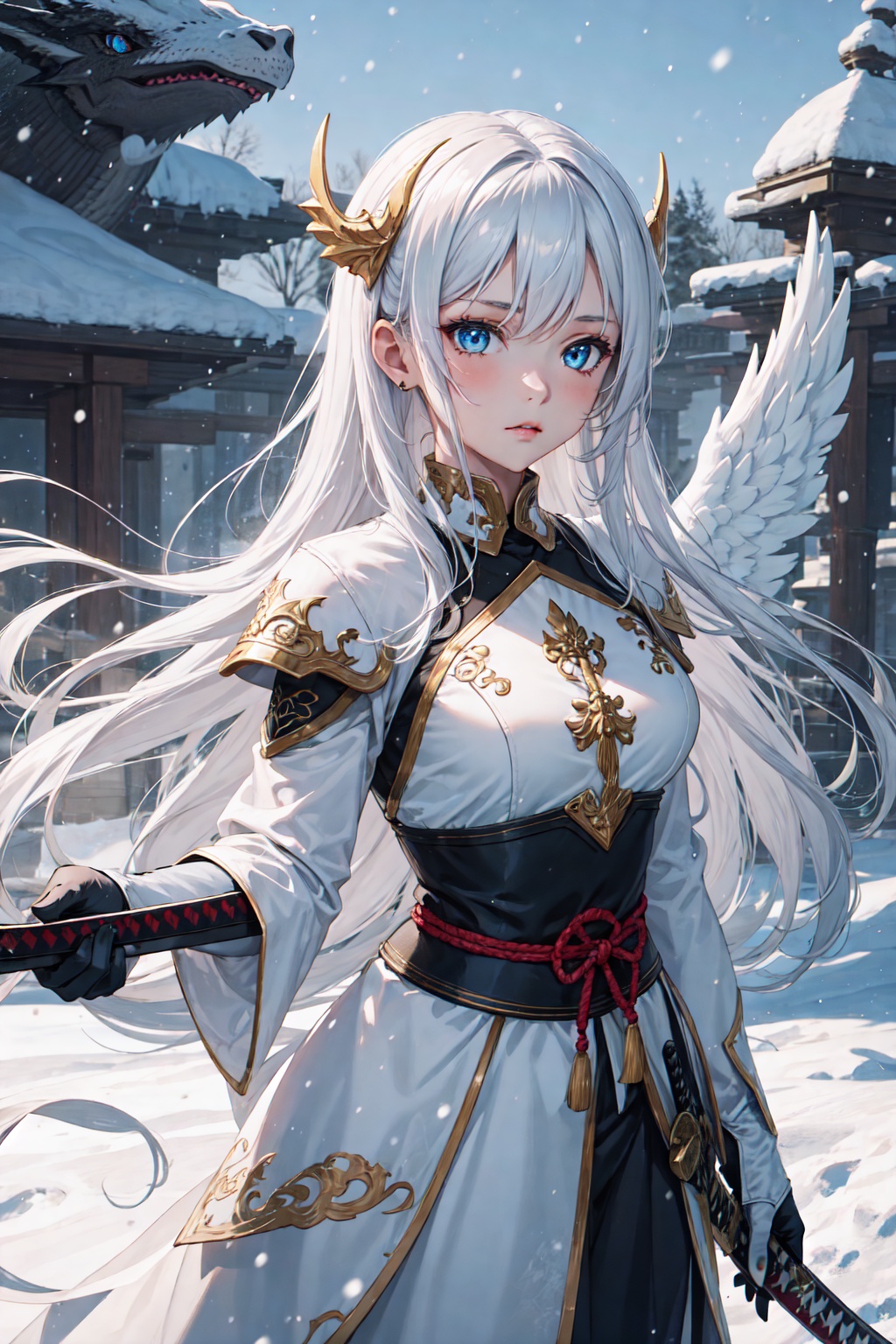 1girl,  long hair,  white armor on Tensor.Art