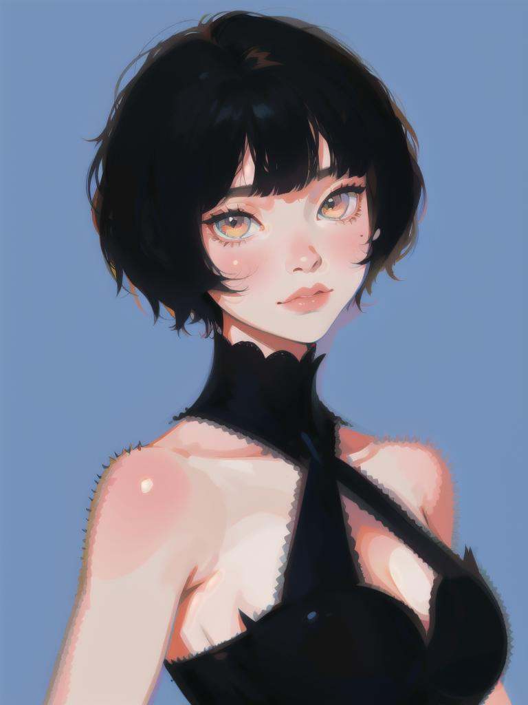 1girl,  short hair,  upper body on Tensor.Art