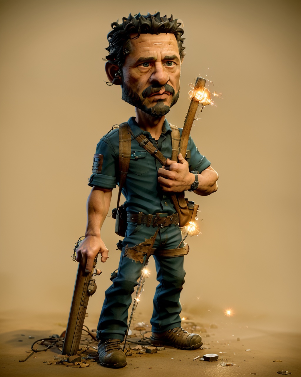 TheLastOfUs joel,  blue jean EstilizStyle chibi 3d ,  octane render on Tensor.Art