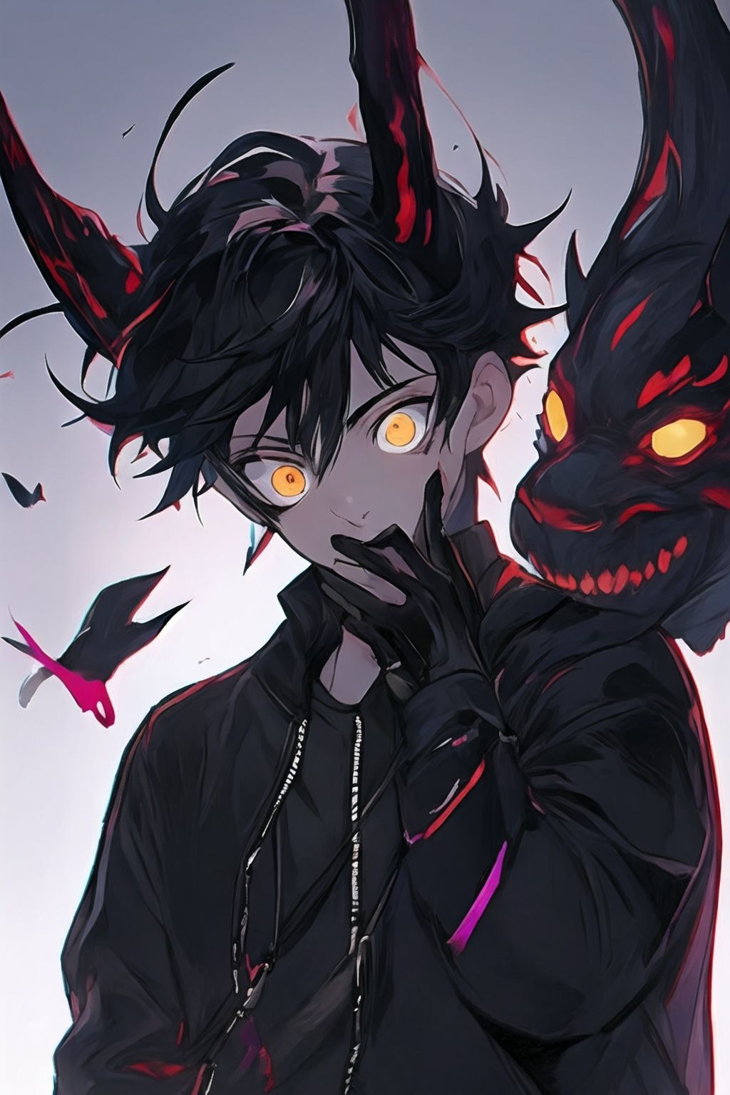 <lora:graffiti-halloween_v1_base:0.65>,1boy,graffiti,demon background,