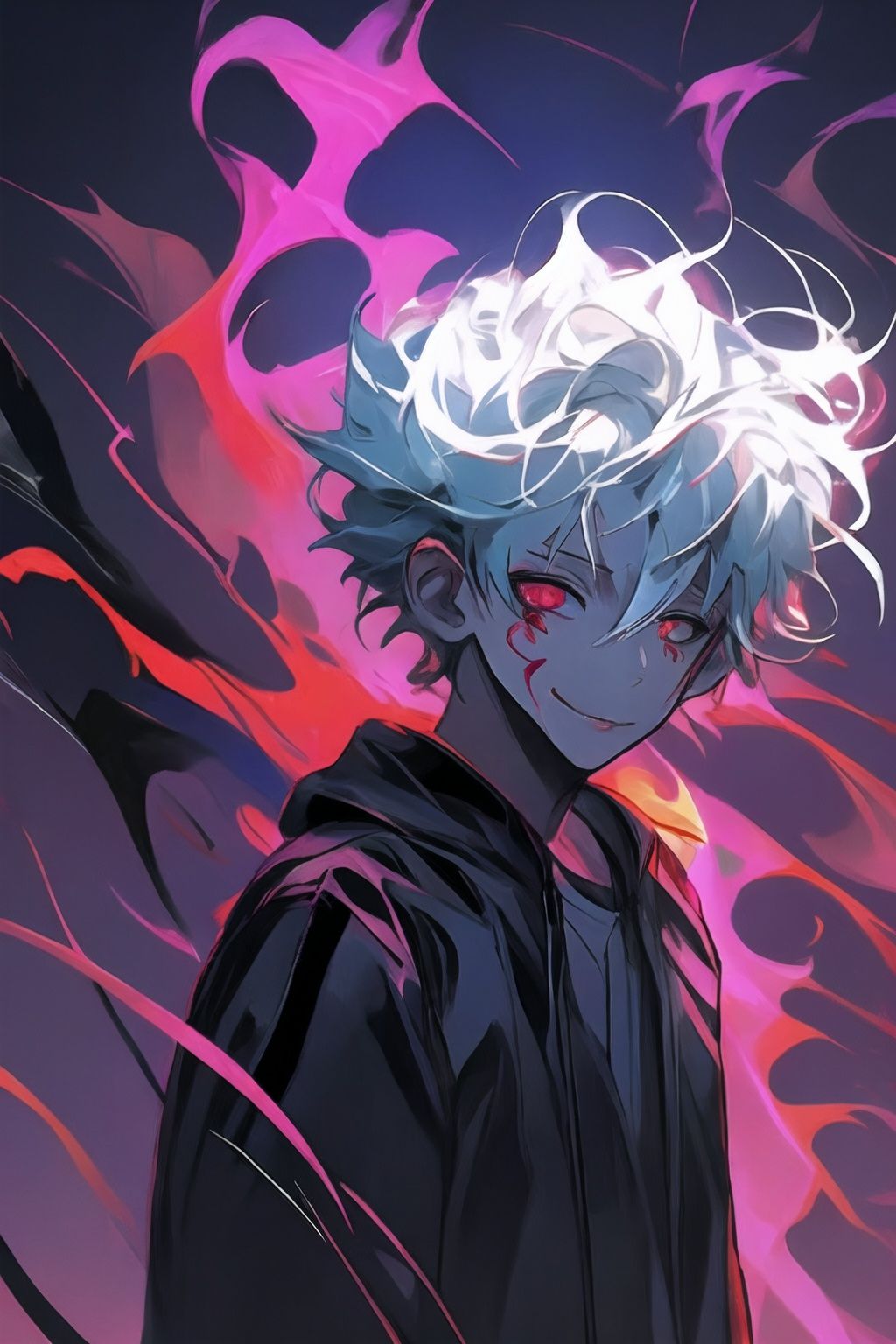 <lora:graffiti-halloween_v1_base:0.65>,1boy,graffiti,demon background,