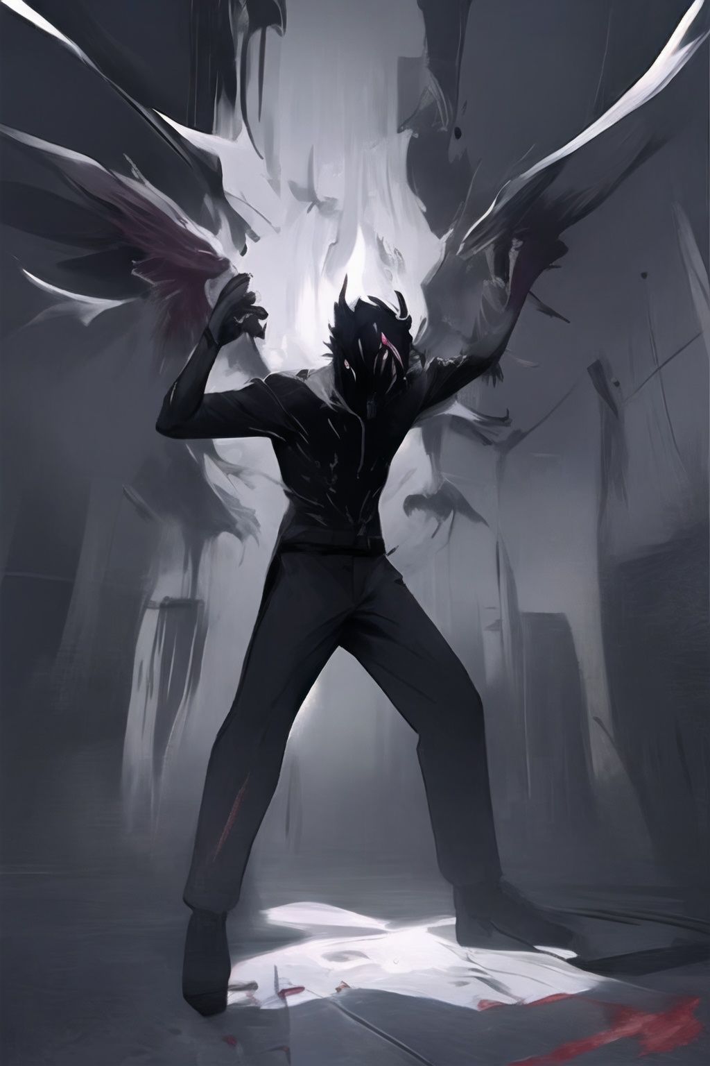 <lora:graffiti-halloween_v1_base:0.65>,1boy,a demonic looking,graffiti,demonic,