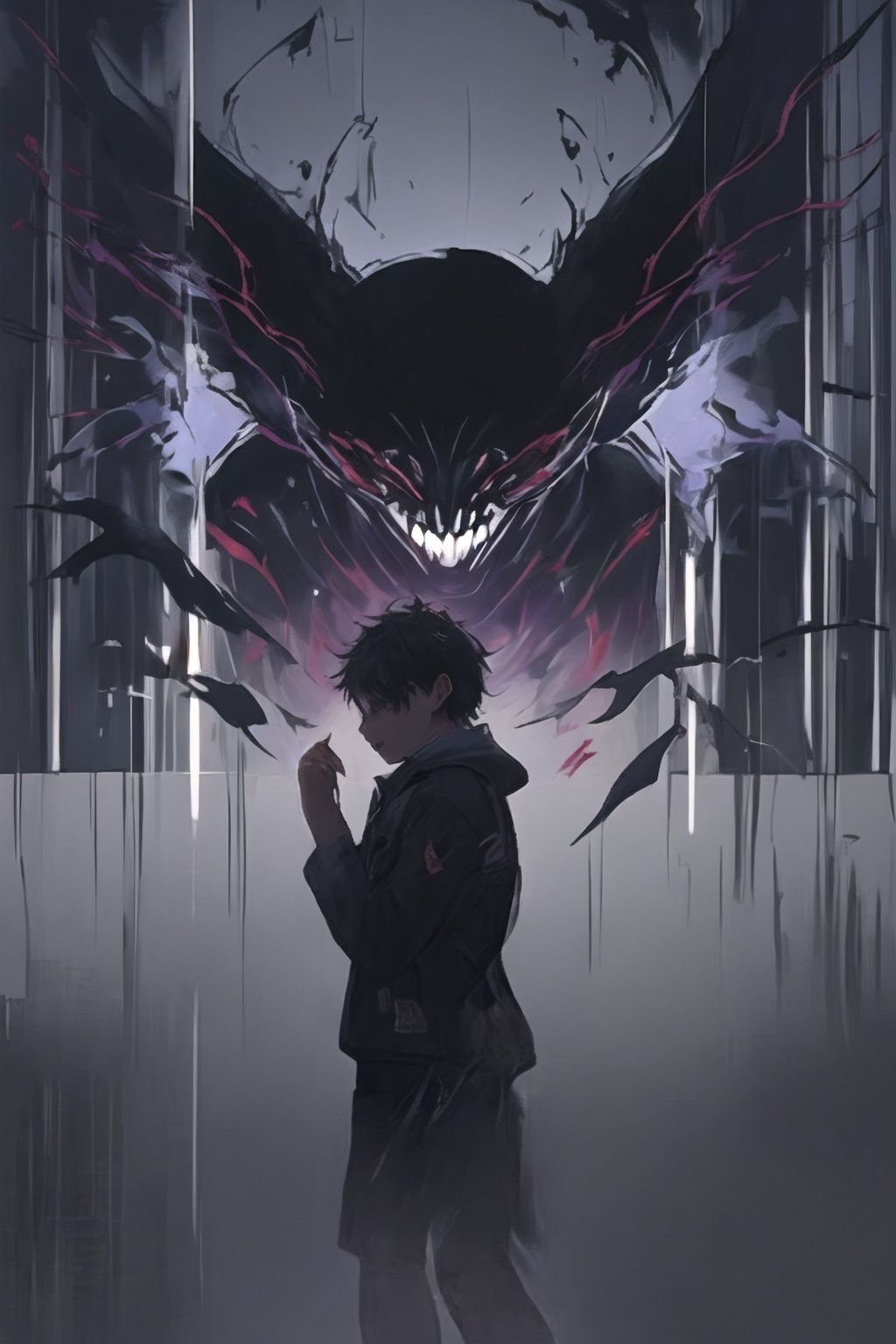 <lora:graffiti-halloween_v1_base:0.65>,1boy,a demonic looking,graffiti,demonic,