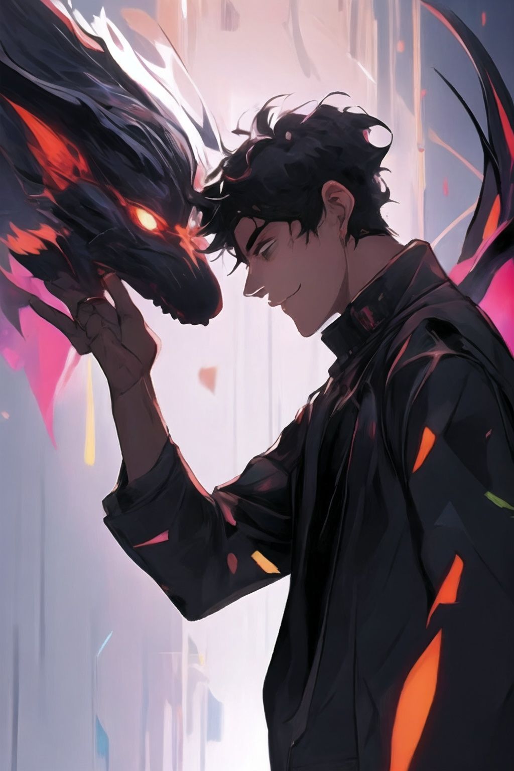 <lora:graffiti-halloween_v1_base:0.65>,1boy,graffiti,demon background,