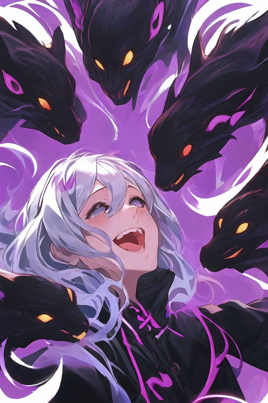 <lora:graffiti-halloween_v1_base:0.65>,1girl,graffiti,surrounded by imps,